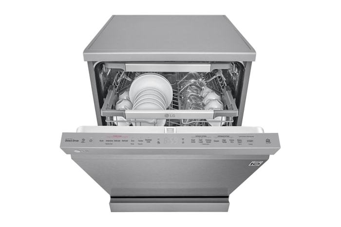 LG 14 Persons, LG Dishwasher QuadWash™ Steam, Noble Steel, DFB325HS