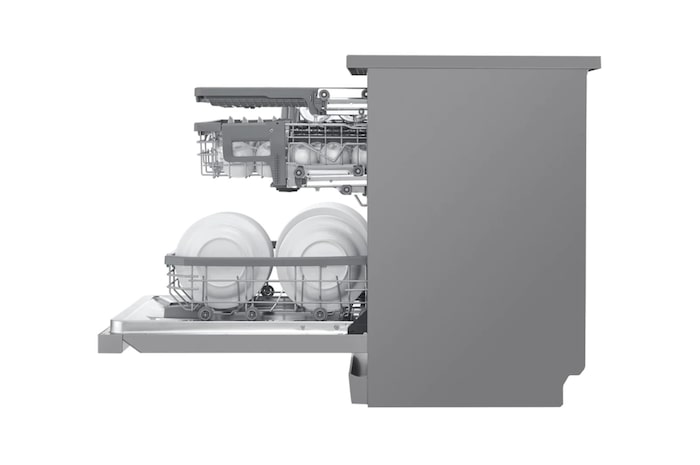 LG 14 Persons, LG Dishwasher QuadWash™ Steam, Noble Steel, DFB325HS