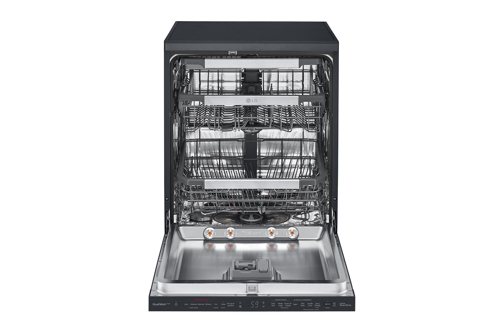 LG 14 Persons, LG Dishwasher QuadWash™ Steam, Black, DFC335HM