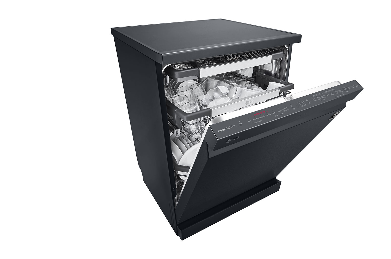 LG 14 Persons, LG Dishwasher QuadWash™ Steam, Black, DFC335HM