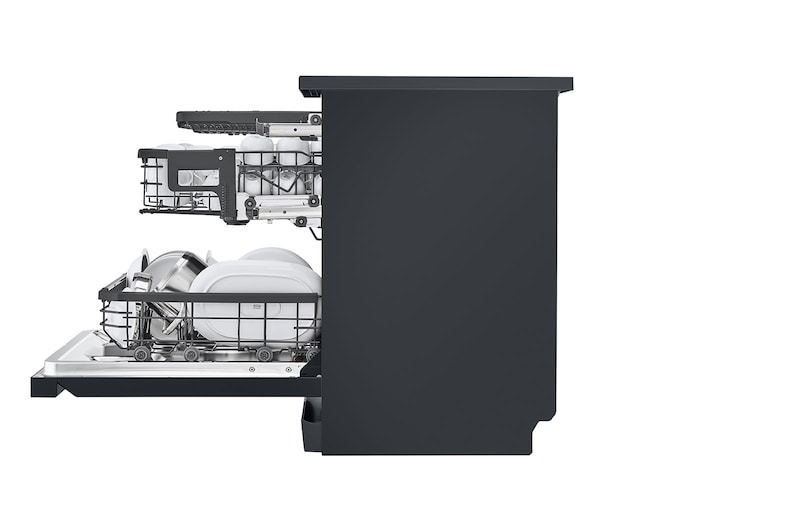 LG 14 Persons, LG Dishwasher QuadWash™ Steam, Black, DFC335HM