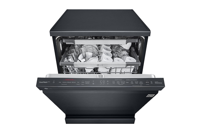 LG 14 Persons, LG Dishwasher QuadWash™ Steam, Black, DFC335HM