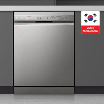 Front view of LG Dishwasher QuadWash™ Steam | Silver | 14 Place Settings DFC532FPE
