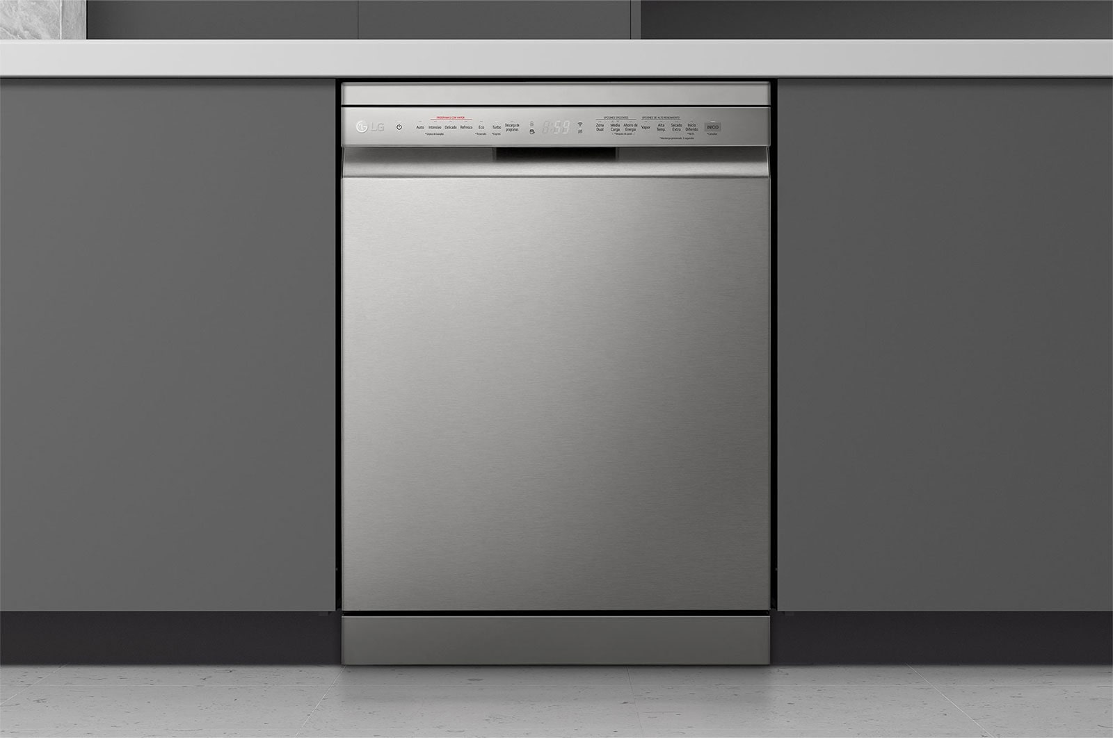 Front Image|LG Dishwasher QuadWash™ Steam | Silver | 14 Place Settings|DFC532FPE