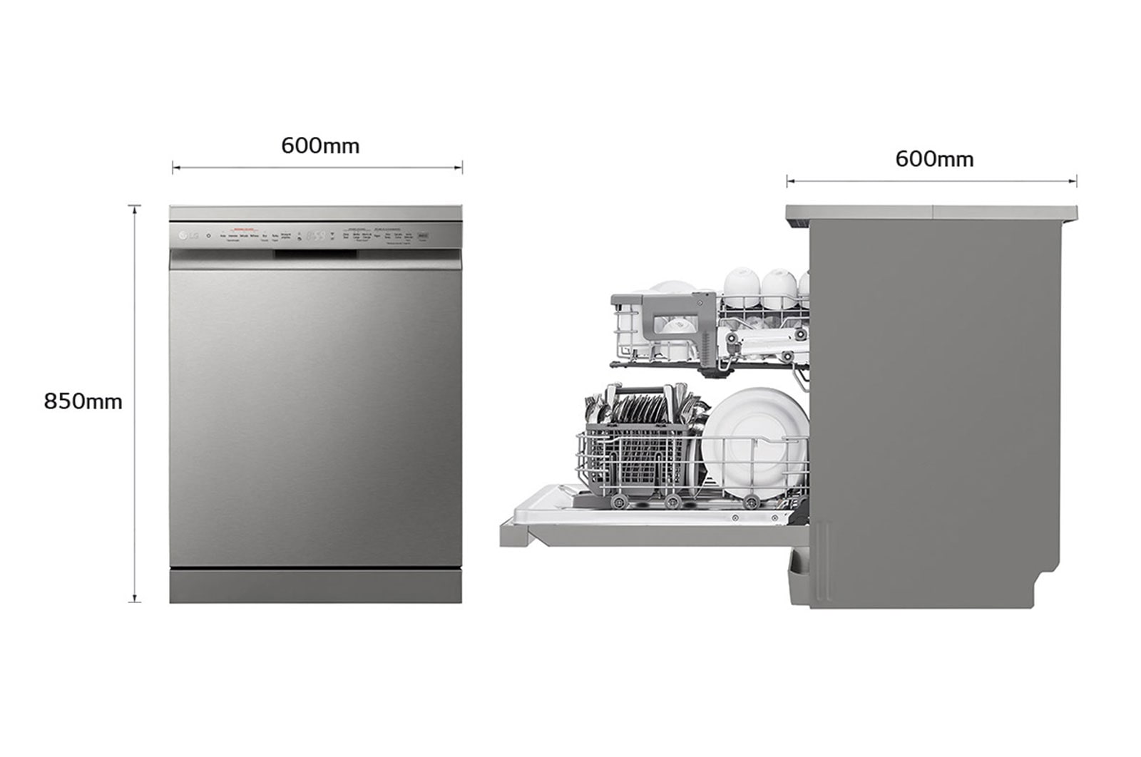 LG Dishwasher QuadWash™ Steam | Silver | 14 Place Settings, DFC532FPE