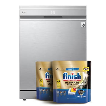 Front view of 14 Places QuadWash™ Dishwasher Prime Silver with TrueSteam™, Heat Dry  DFC287HVS.APYPEEC