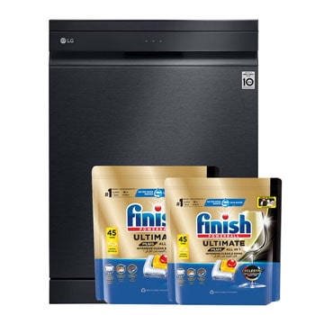 Front Image|14 Persons, LG Dishwasher QuadWash™ Steam, Black|DFC335HM