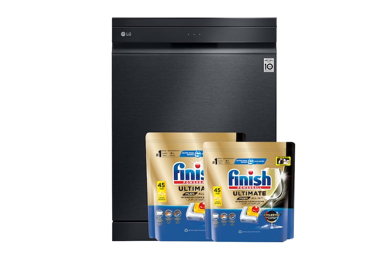 Front Image|14 Persons, LG Dishwasher QuadWash™ Steam, Black|DFC335HM
