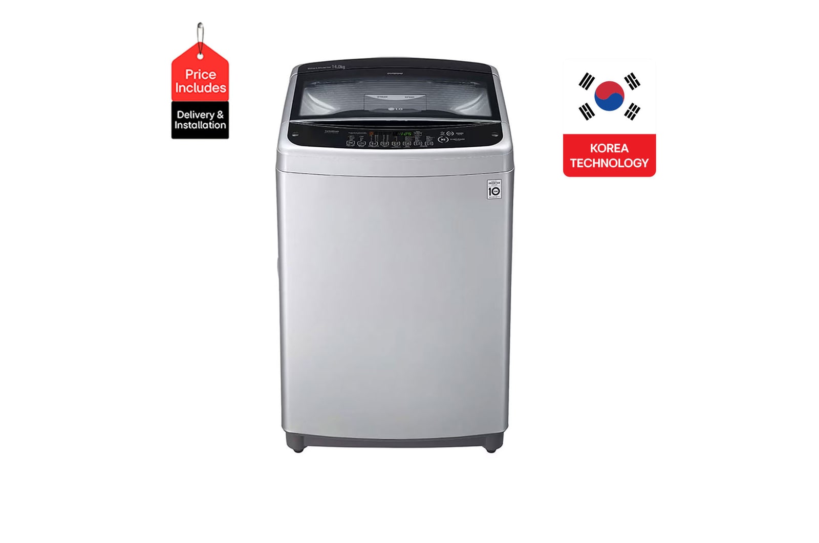 Front view of 14 Kg Smart Inverter Top load Washing Machine Turbo Drum, Soft Closing Door T1466NEHGU