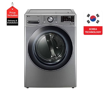 Front view of 16Kg DUAL Inverter Dryer, sensor dry, Allergy care, Drum care, VCM color, ThinQ (Wi-Fi) RH16U8EVCW