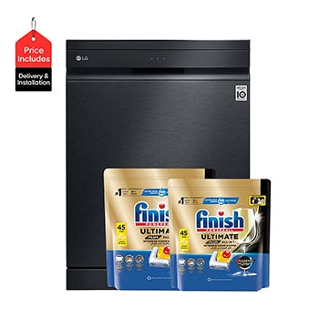 Front Image|14 Persons, LG Dishwasher QuadWash™ Steam, Black|DFC335HM