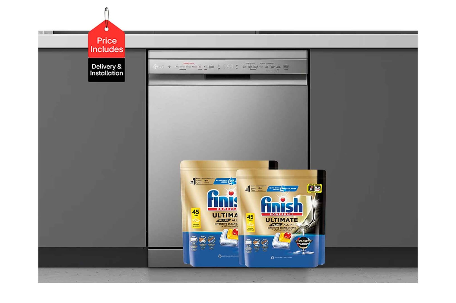Front Image|LG Dishwasher QuadWash™ Steam | Silver | 14 Place Settings|DFC532FPE