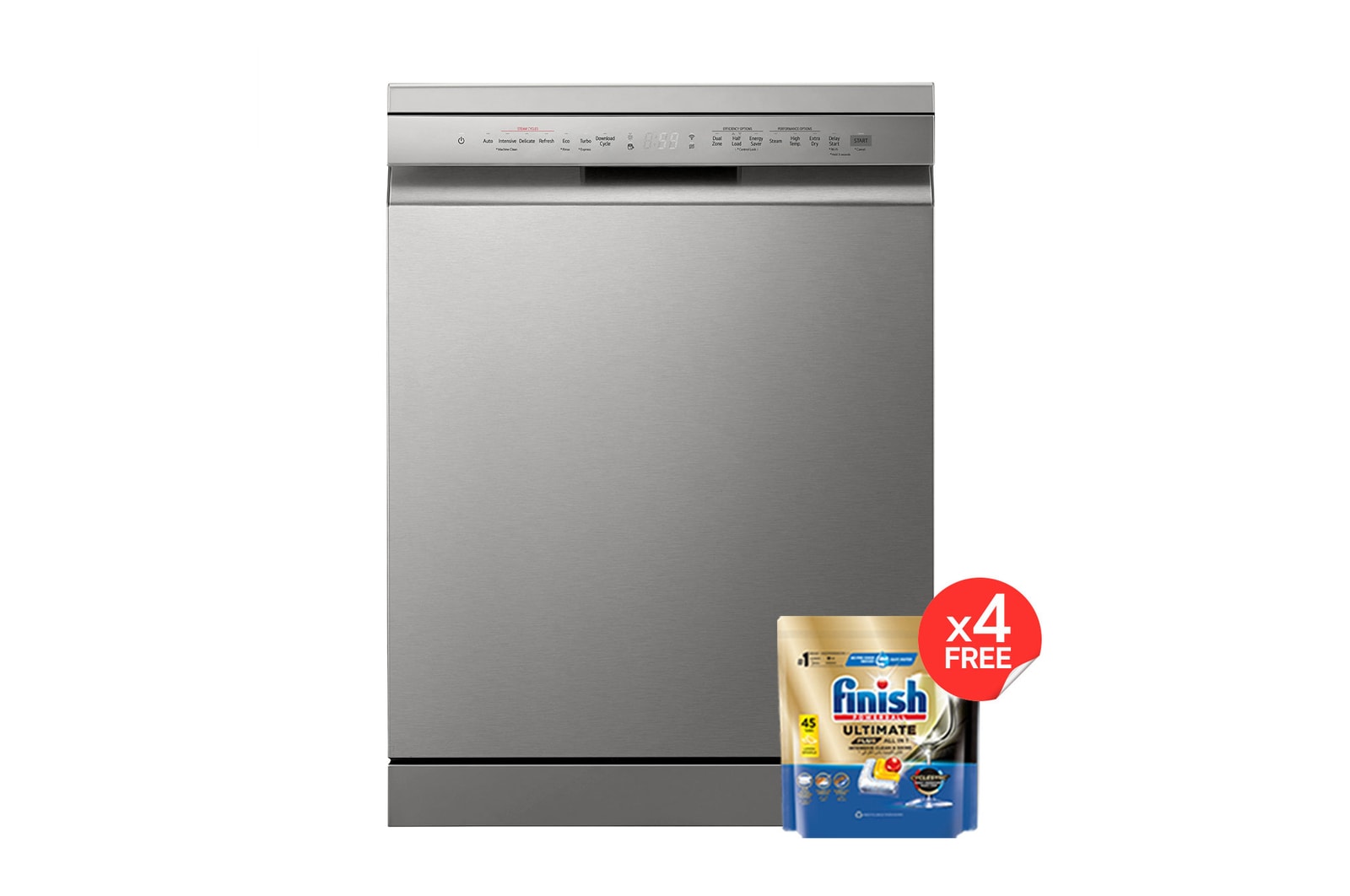 Front Image|LG Dishwasher QuadWash™ Steam | Silver | 14 Place Settings|DFC532FPE