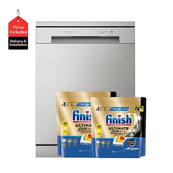 Front View | LG Dishwasher QuadWash™ with DD motor, Silver | 14 Place Settings | DFC612FV