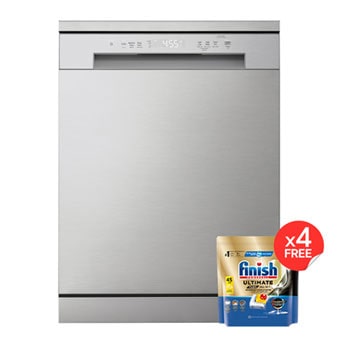 Front View | LG Dishwasher QuadWash™ with DD motor, Silver | 14 Place Settings | DFC612FV