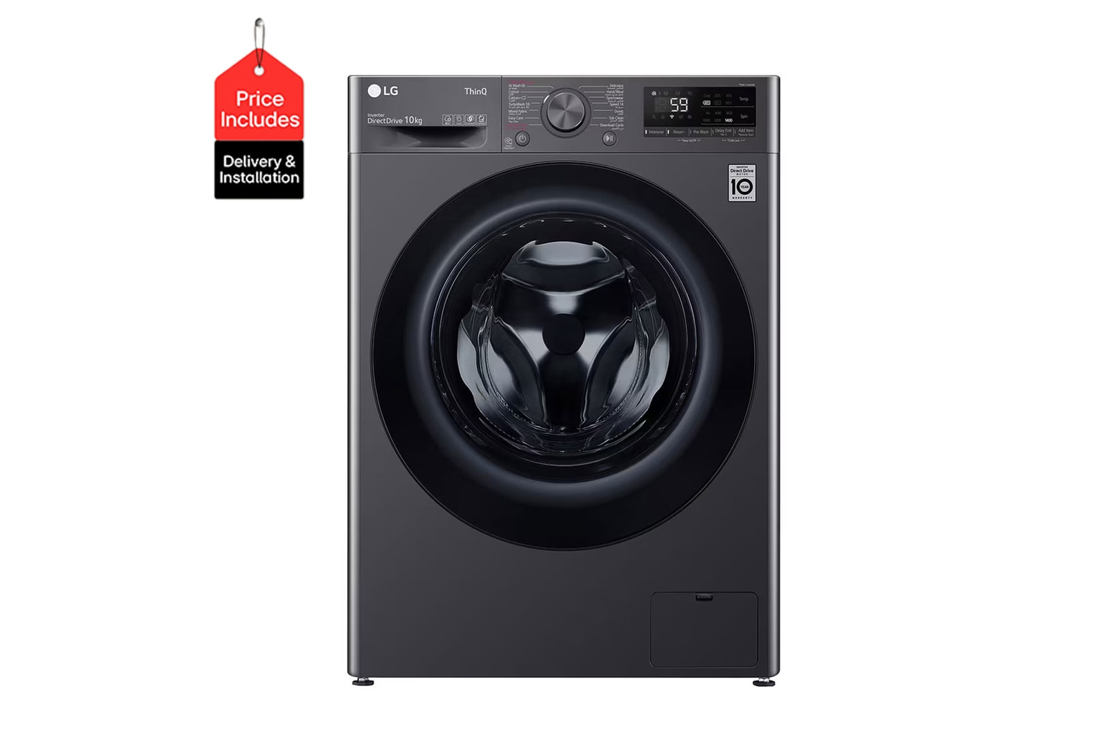Front View | 10KG Vivace Washing Machine, With AI Wash, AIDD technology | F4Y5RYGYJV