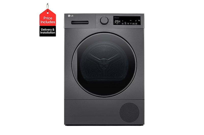 RH80T2SP7RM	Front Image|LG Heat Pump Dryer, 8kg Capacity, A++, Dark Silver color|RH80T2SP7RM