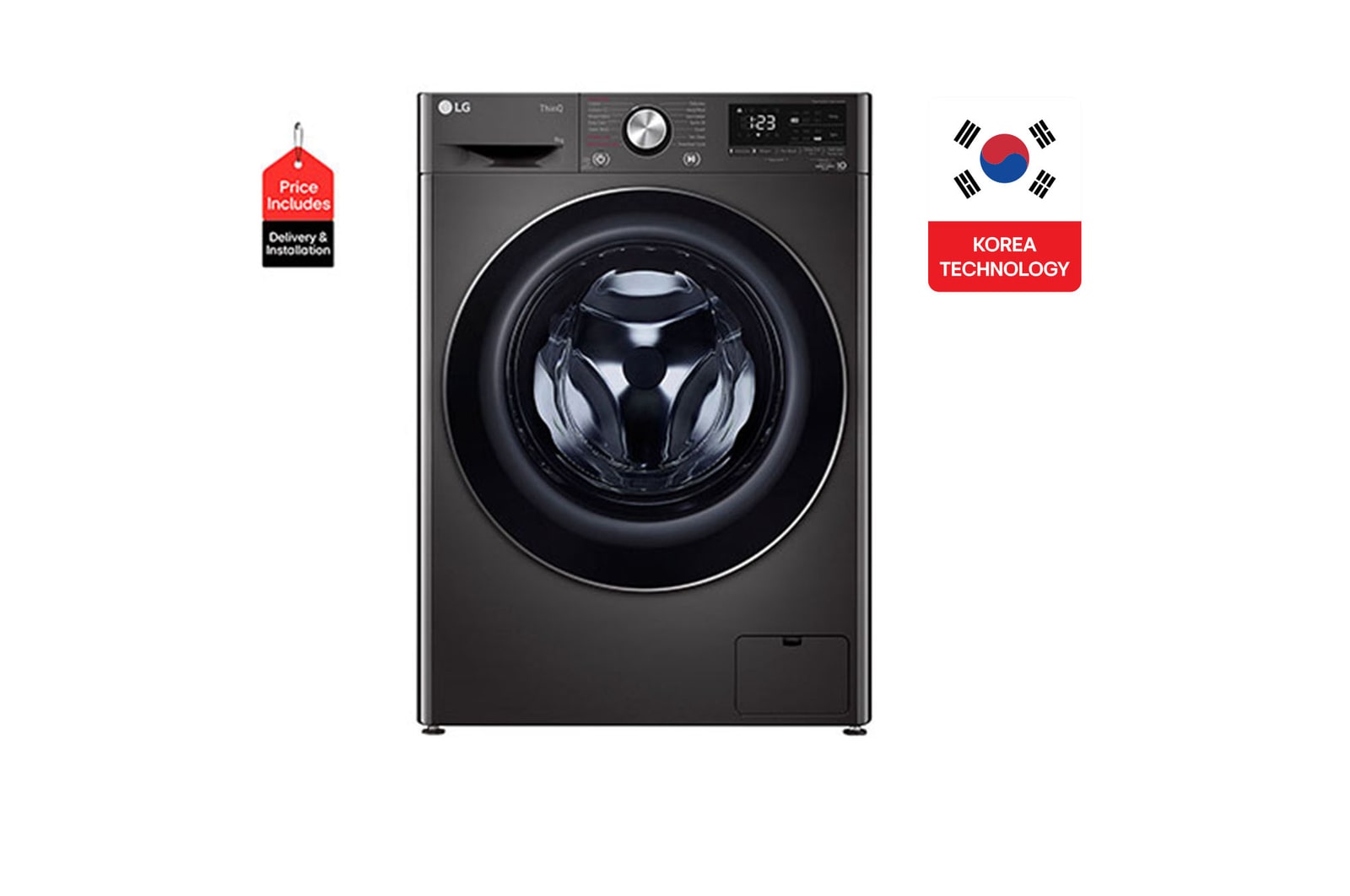 Front view of 9 Kg Vivace Washing Machine, with AI DD technology F4R5VYG2E