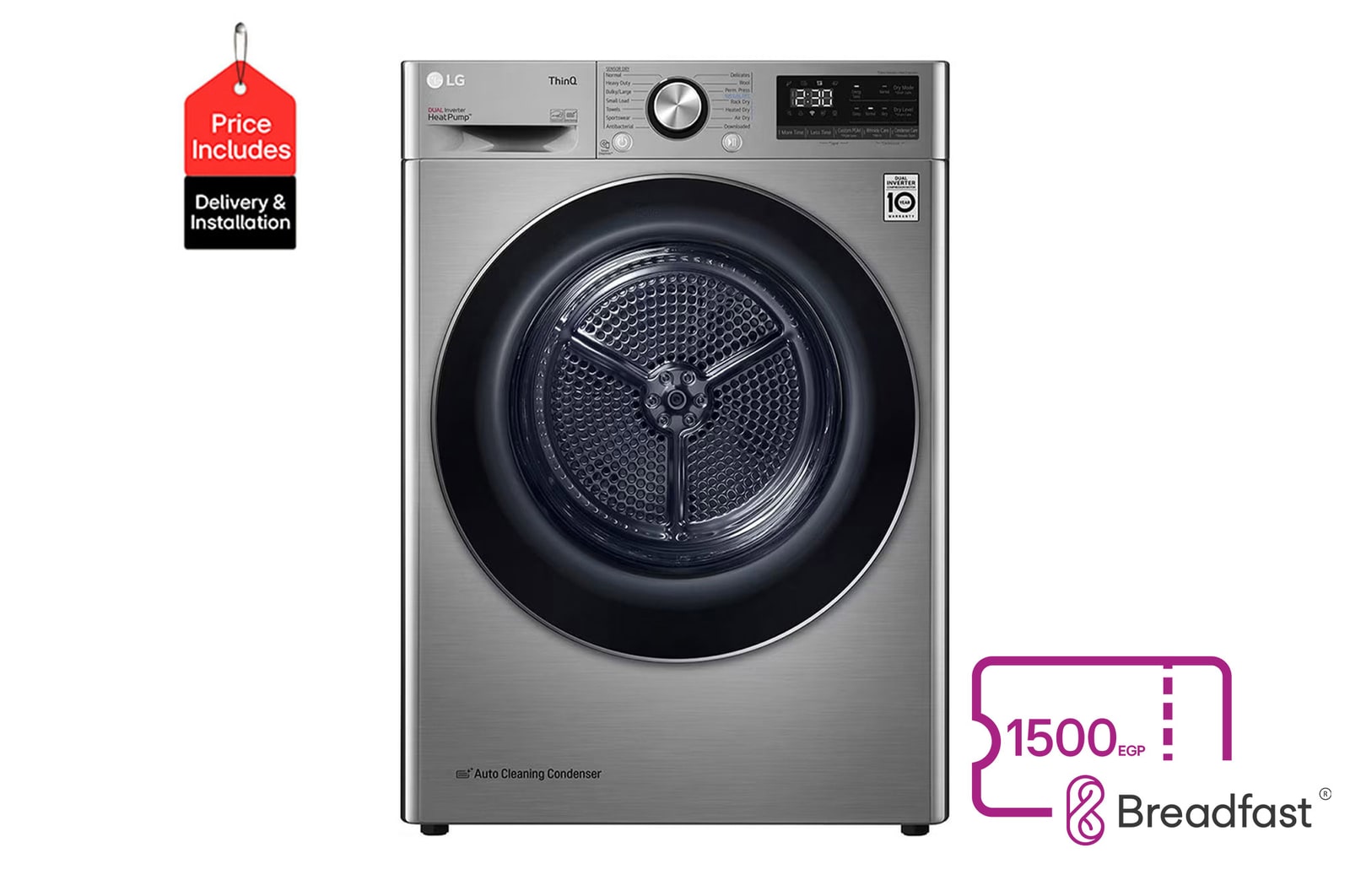 RH10V9PV2W	Front Image|10.1 kg Energy Saving, Capable Drying|RH10V9PV2W