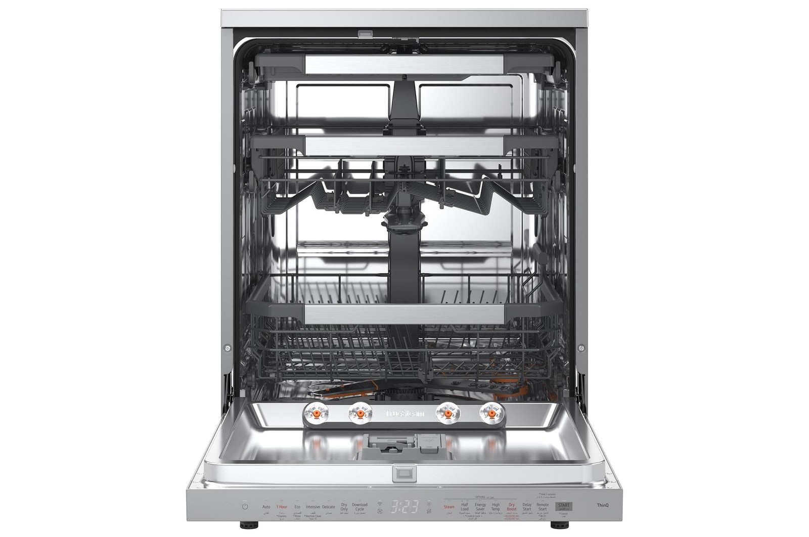 Front open view with LG dishwasher