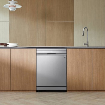 Free-standing LG dishwasher in a modern kitchen