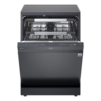 Front view with open door