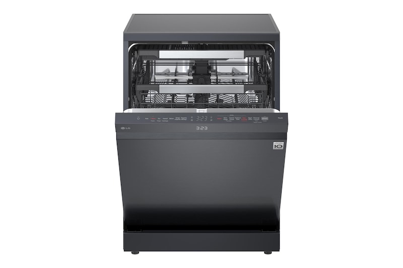 Front view with open door