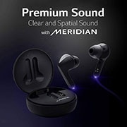 LG TONE Free FN4 True Wireless Bluetooth Earbuds, Wireless Headphones MERIDIAN SOUND with Dual Microphones in Each Earbud for Work/Home Office, IPX4 Water-Resistant, Black, HBS-FN4
