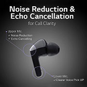 LG TONE Free FN4 True Wireless Bluetooth Earbuds, Wireless Headphones MERIDIAN SOUND with Dual Microphones in Each Earbud for Work/Home Office, IPX4 Water-Resistant, Black, HBS-FN4