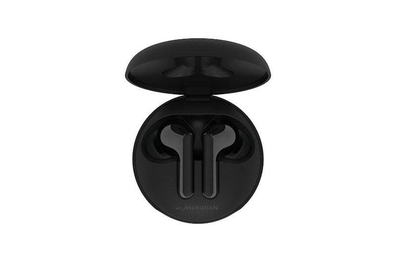 LG TONE Free FN4 True Wireless Bluetooth Earbuds, Wireless Headphones MERIDIAN SOUND with Dual Microphones in Each Earbud for Work/Home Office, IPX4 Water-Resistant, Black, HBS-FN4