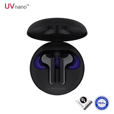 LG TONE Free FN6 True Wireless Bluetooth Earbuds with UVNano 99.9 Bacteria Free Wireless Charging Case Wireless Headphones with Dual Microphones for Work Home Office IPX4 Water Resistant Black HBS FN6...