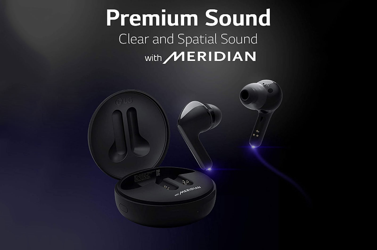 LG TONE Free FN6 True Wireless Bluetooth Earbuds with UVNano 99.9% Bacteria Free Wireless Charging Case, Wireless Headphones with Dual Microphones for Work/Home Office, IPX4 Water-Resistant, Black, HBS-FN6