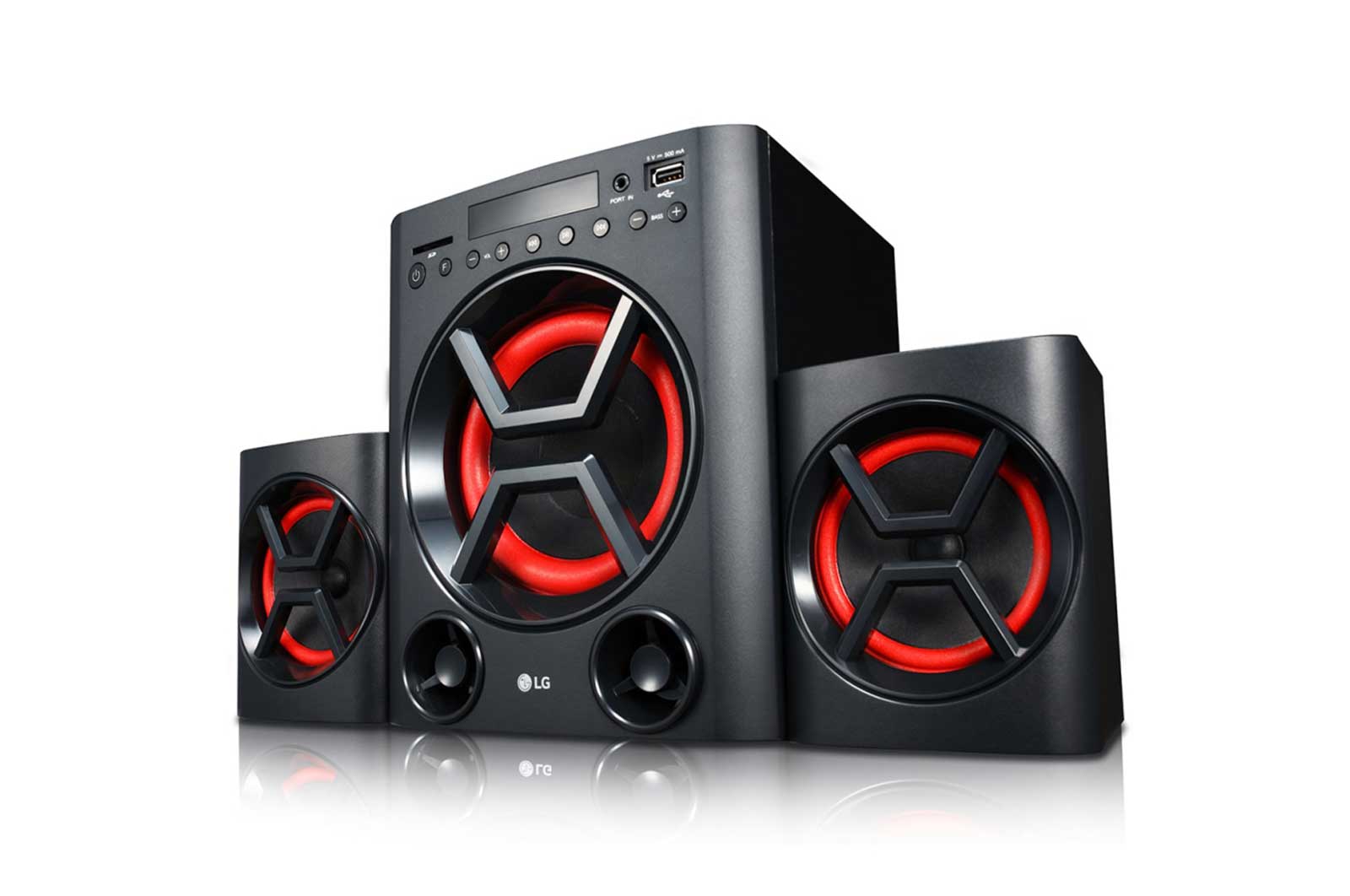 LG Speaker System LK72B, 40W Mini Audio, USB, SD Card, Portable In (New), LK72B