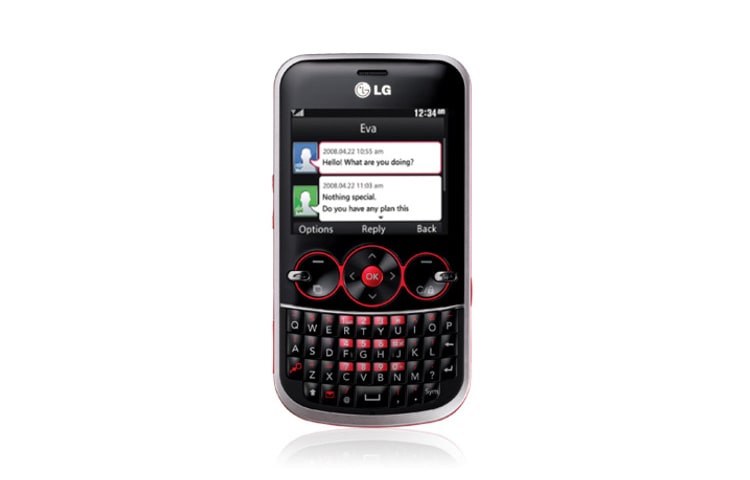 Front view of Slim &amp; Trendy QWERTY phone with 2MP Camera GW300