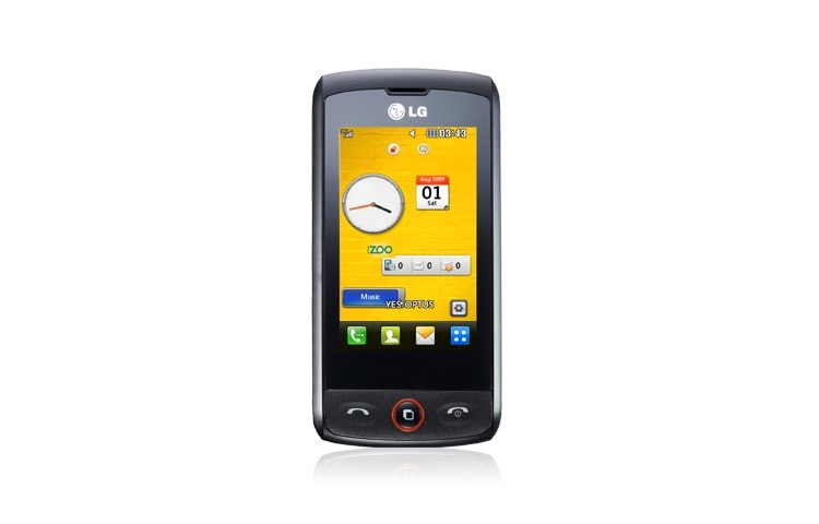 Front view of 2.8” full touch screen with slide out QWERTY keypad GW525