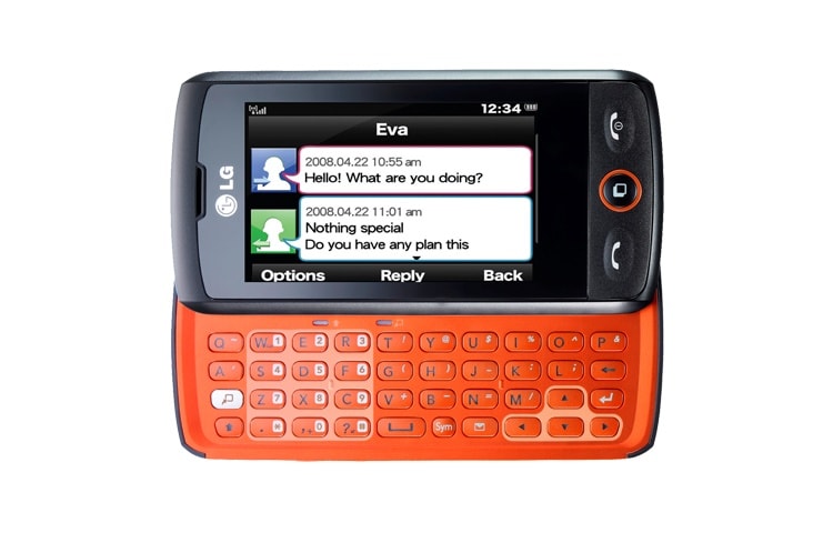 LG 2.8” full touch screen with slide out QWERTY keypad, GW525
