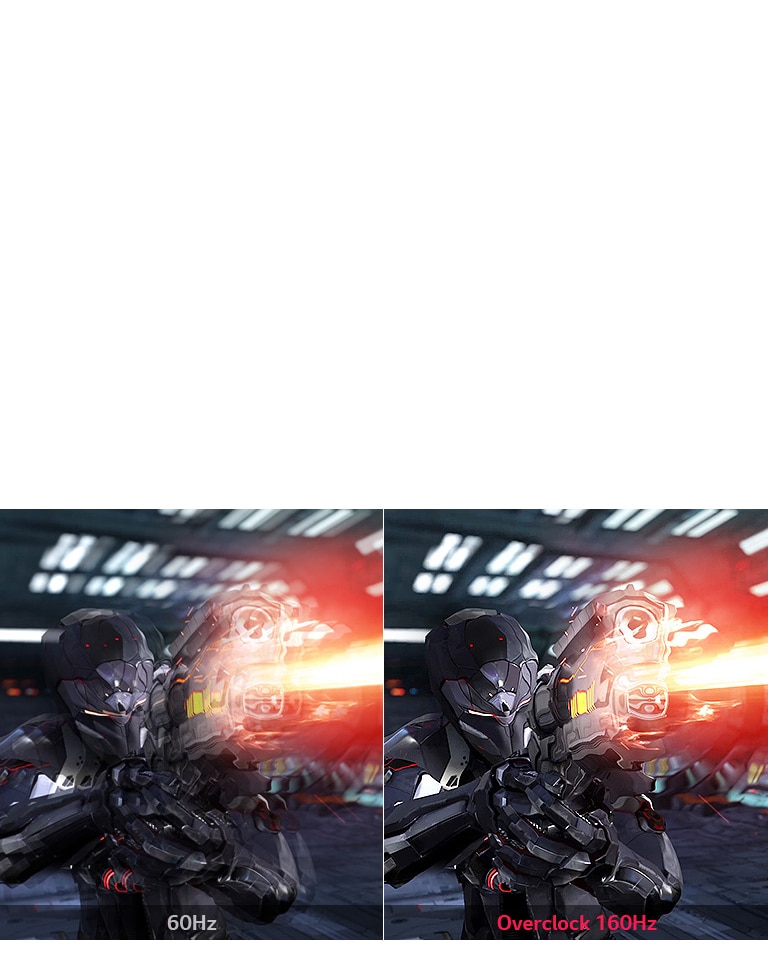 comparison of the Fluid Gaming Motion with 60Hz and Overclock 160Hz