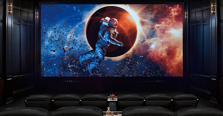 The LG Miraclass embodies a distinct black color, showing the contrast between the dark shadow and bright sky.