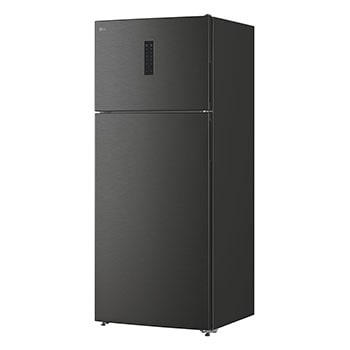 Side profile of the refrigerator showing depth and handle design