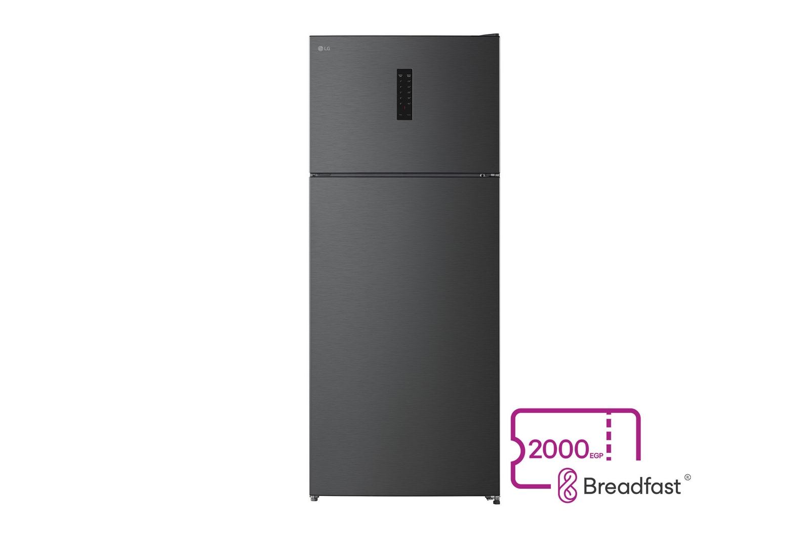 Front view of 523L Top Freezer Refrigerator Black with Multi Air Flow, Inverter Compressor and Total No Frost(GTF522PSAN)