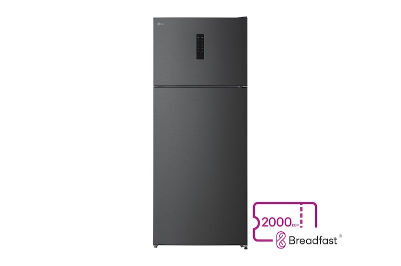 Front view of 523L Top Freezer Refrigerator Black with Multi Air Flow, Inverter Compressor and Total No Frost(GTF522PSAN)