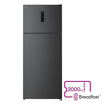 Front view of 523L Top Freezer Refrigerator Black with Multi Air Flow, Inverter Compressor and Total No Frost(GTF522PSAN)