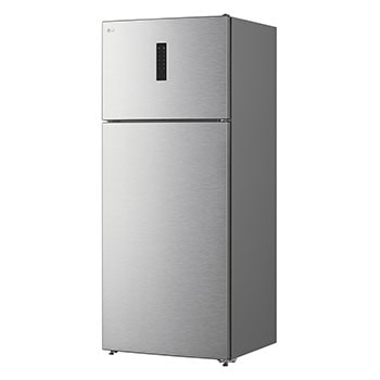 Side profile of the refrigerator showing depth and handle design