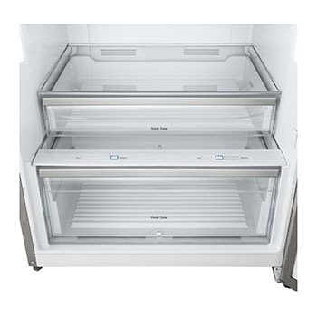Vegetable drawers, revealing spacious Fresh Zone bins