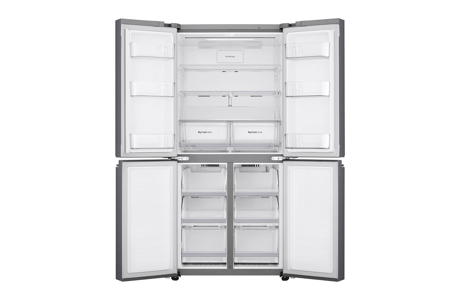 LG 4 Door Refrigerator, Inverter Linear Compressor, 530 Liter, 19 Cubic Feet, GC-B22FTLPL