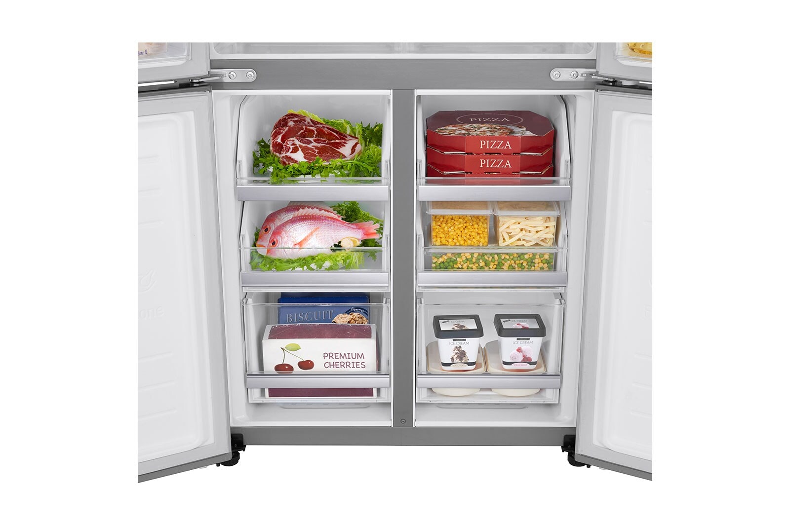 LG 4 Door Refrigerator, Inverter Linear Compressor, 530 Liter, 19 Cubic Feet, GC-B22FTLVB