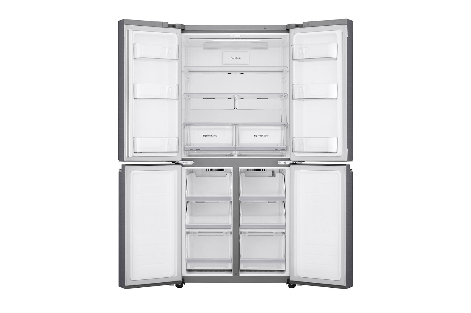 LG 4 Door Refrigerator, Inverter Linear Compressor, 530 Liter, 19 Cubic Feet, GC-B22FTLVB
