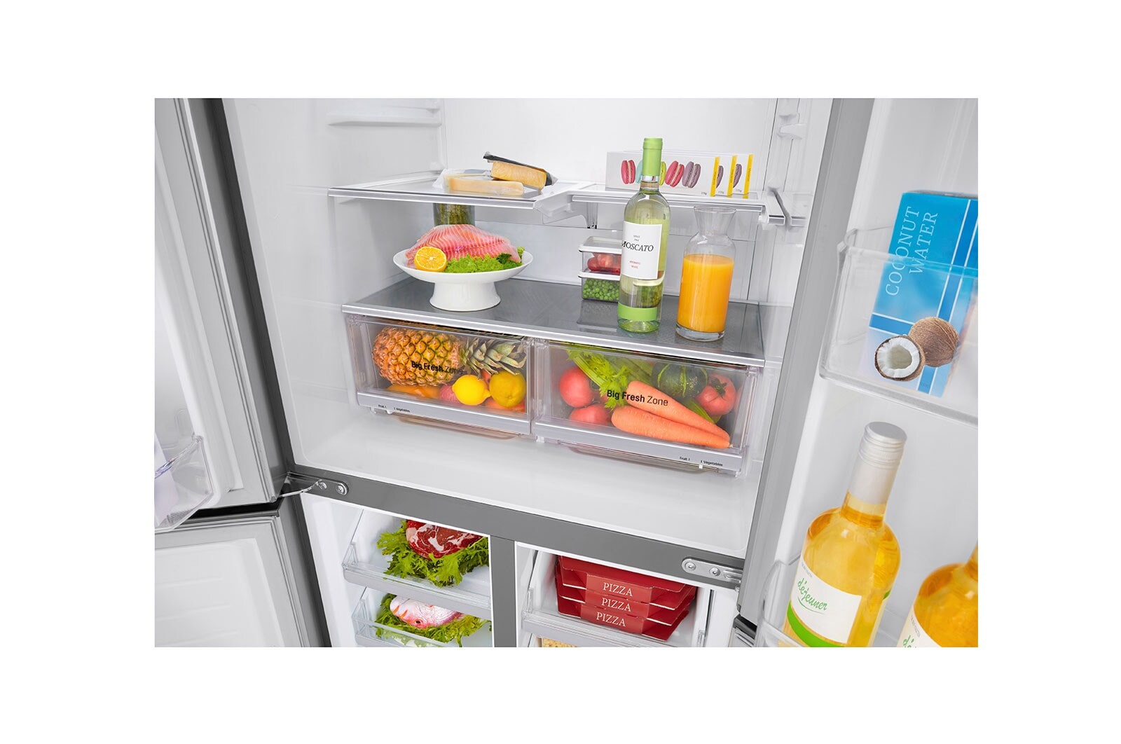 LG 4 Door Refrigerator, Inverter Linear Compressor, 530 Liter, 19 Cubic Feet, GC-B22FTLVB