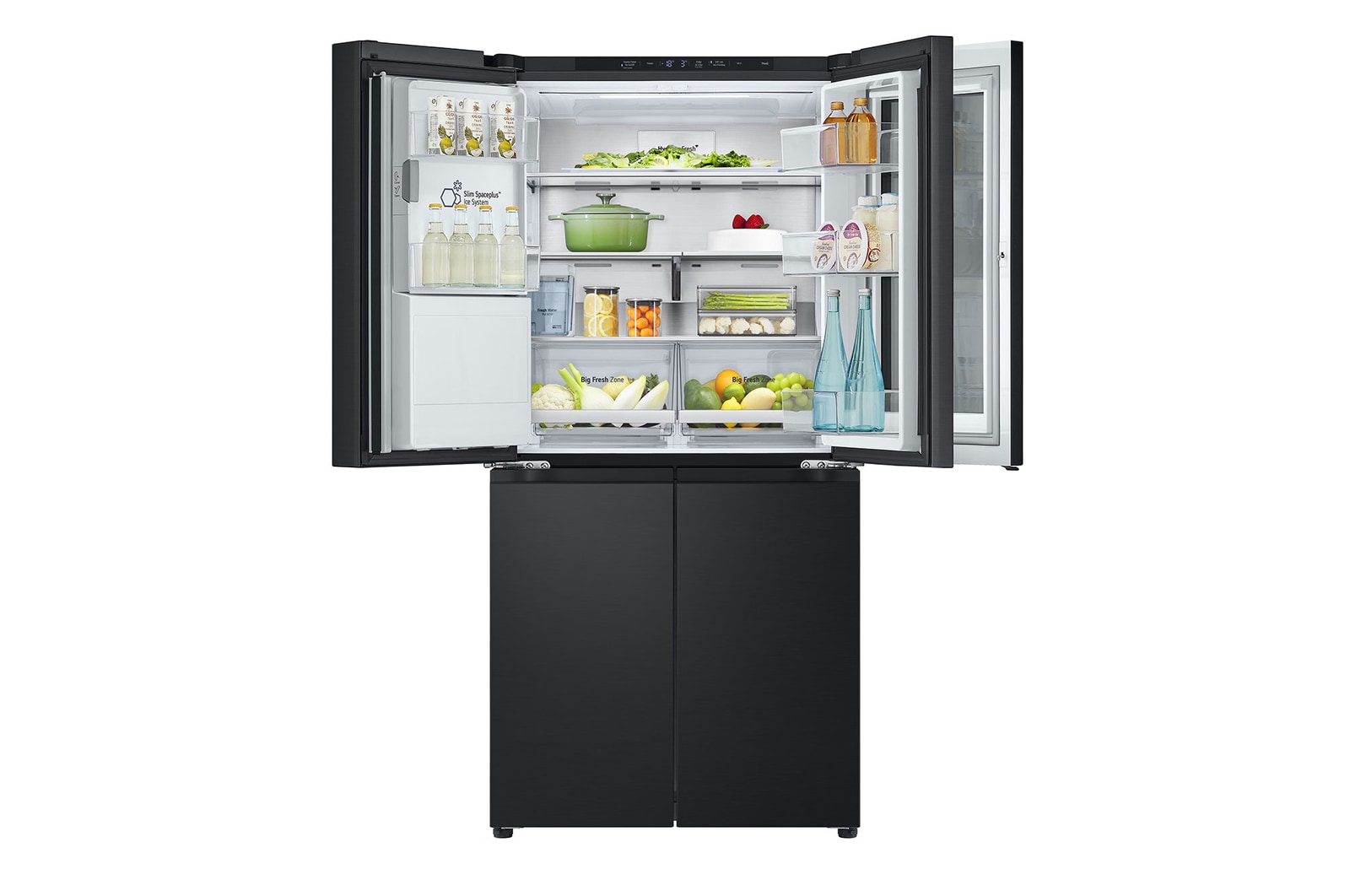 Top doors open with food
