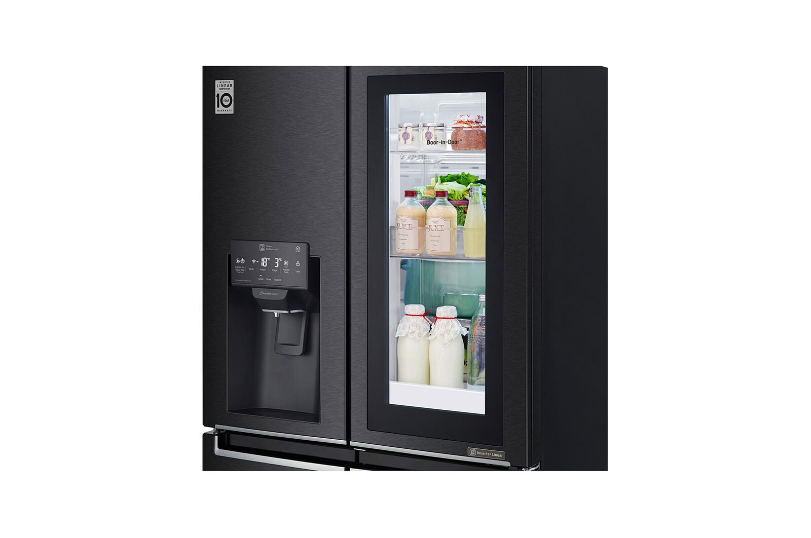 LG 508L LG French Door, Instaview Door, Black, GC-X22FTQEL